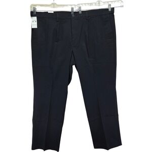 DOCKERS The Clean Khaki Men Big Tall Comfort Pleated Black Pants 48x30‎ Academia